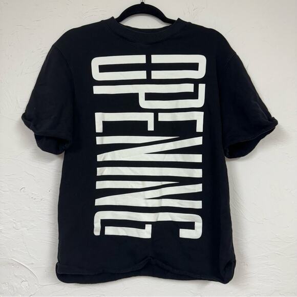 Opening Ceremony Black & White Graphic Print Short Sleeve Sweatshirt Womens S - Picture 1 of 13